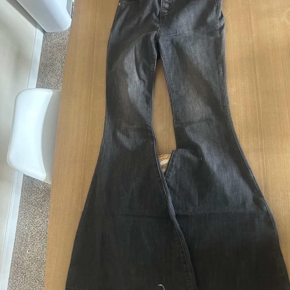 Free People Women's Black Flared Jeans